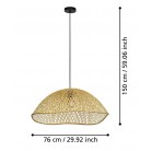 SAMBUCONA Κρεμαστό Φωτιστικό της EGLO 390236 από RATTAN Ø 72cm - natural