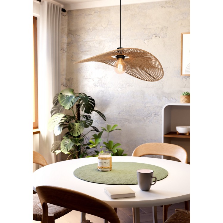 SIRUELA Κρεμαστό Φωτιστικό 31991 EGLO φυσικό σχοινί από χαρτί καφέ Ø40cm