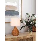 SPROUT Επιτραπέζιο φωτιστικό REALITY LIGHTING  R51291036 - Rattan ø 22cm - άσπρο καπέλο