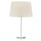 Helios Λευκό Επιτραπέζιο Φωτιστικό με εκρού αμπαζούρ