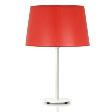 Helios Λευκό Επιτραπέζιο Φωτιστικό με κόκκινο αμπαζούρ