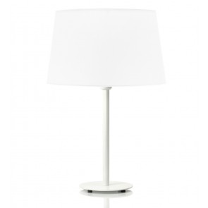 Helios Λευκό Επιτραπέζιο Φωτιστικό με λευκό αμπαζούρ