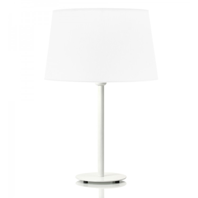 Helios Λευκό Επιτραπέζιο Φωτιστικό με λευκό αμπαζούρ