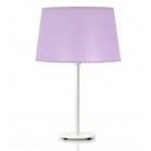 Helios Λευκό Επιτραπέζιο Φωτιστικό με λιλά αμπαζούρ