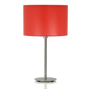Hesperis Inox Επιτραπέζιο Φωτιστικό με κόκκινο αμπαζούρ