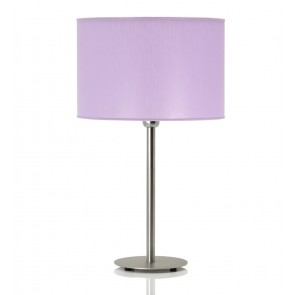 Hesperis Inox Επιτραπέζιο Φωτιστικό με λιλά αμπαζούρ