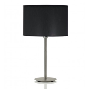 Hesperis Inox Επιτραπέζιο Φωτιστικό με μαύρο αμπαζούρ