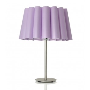 Aether Inox Επιτραπέζιο Φωτιστικό με λιλά αμπαζούρ
