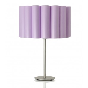 Hyperion Inox Επιτραπέζιο Φωτιστικό με λιλά αμπαζούρ
