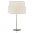 Helios Inox Επιτραπέζιο Φωτιστικό με εκρού αμπαζούρ