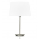 Helios Inox Επιτραπέζιο Φωτιστικό με λευκό αμπαζούρ