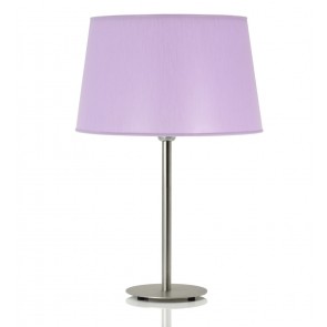 Helios Inox Επιτραπέζιο Φωτιστικό με λιλά αμπαζούρ