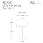 Helios Inox Επιτραπέζιο Φωτιστικό με λιλά αμπαζούρ