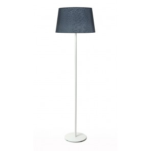 Helios Λευκό Φωτιστικό Δαπέδου με ανθρακί πολυκαρβονικό αμπαζούρ