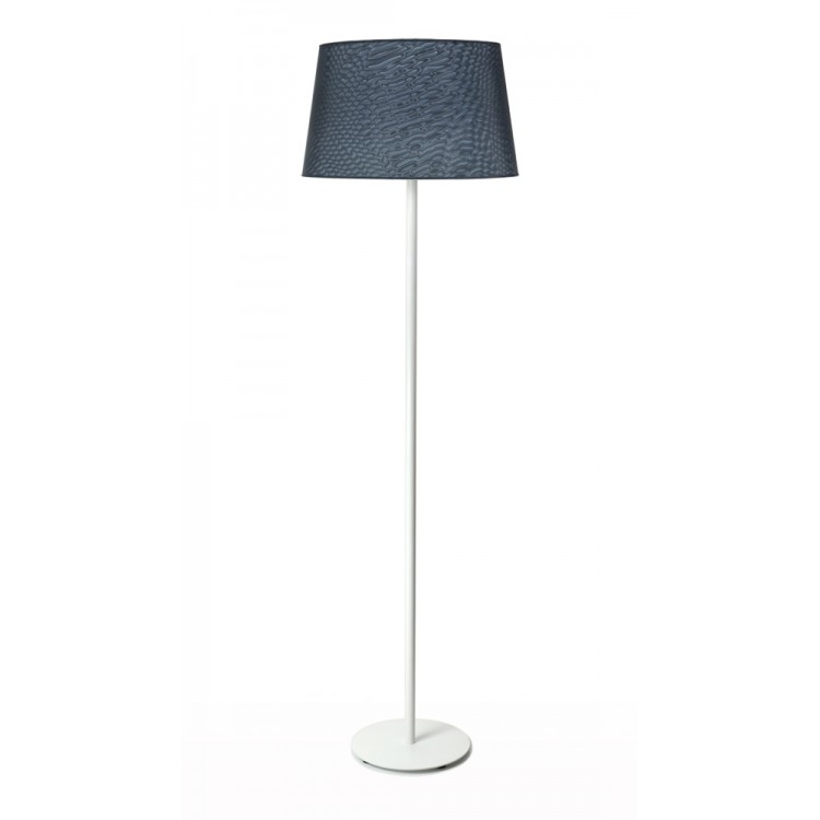 Helios Λευκό Φωτιστικό Δαπέδου με ανθρακί πολυκαρβονικό αμπαζούρ