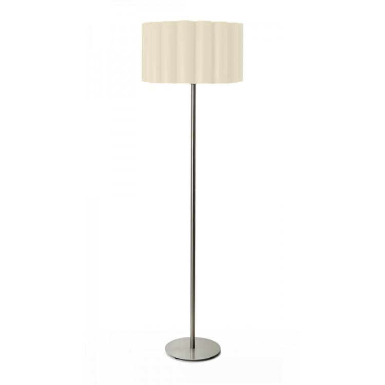 Hyperion Inox Φωτιστικό Δαπέδου με εκρού αμπαζούρ