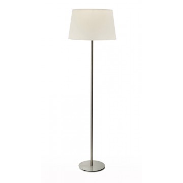 Helios Inox Φωτιστικό Δαπέδου με εκρού αμπαζούρ