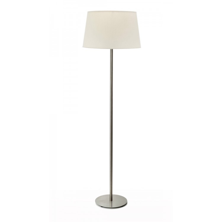 Helios Inox Φωτιστικό Δαπέδου με εκρού αμπαζούρ