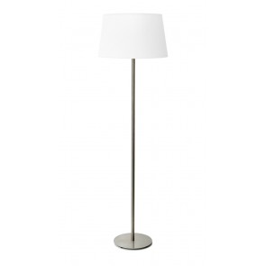 Helios Inox Φωτιστικό Δαπέδου με λευκό αμπαζούρ