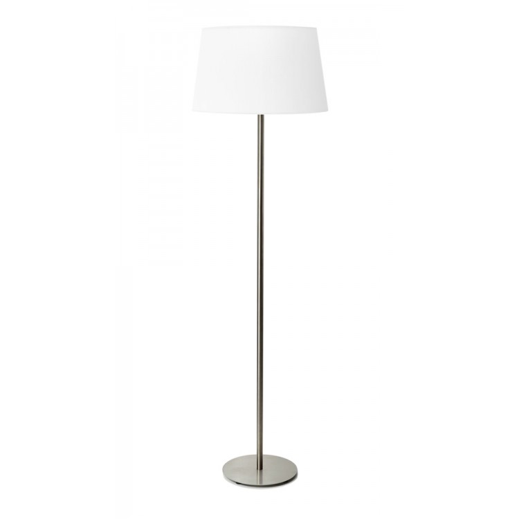 Helios Inox Φωτιστικό Δαπέδου με λευκό αμπαζούρ