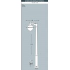 EKTOR 2500 MIDIPILAR / VIVI400 1L φωτιστικό κολώνα εξωτερικού χώρου - Γκρι H: 275,5 cm