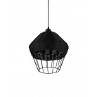 BORKA  Φωτιστικό Κρεμαστό REALITY LIGHTING R31261902 - Rattan ø 30cm μαύρο χρώμα