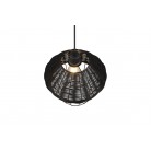 BORKA  Φωτιστικό Κρεμαστό REALITY LIGHTING R31261902 - Rattan ø 30cm μαύρο χρώμα
