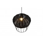 BORKA  Φωτιστικό Κρεμαστό REALITY LIGHTING R31261902 - Rattan ø 30cm μαύρο χρώμα