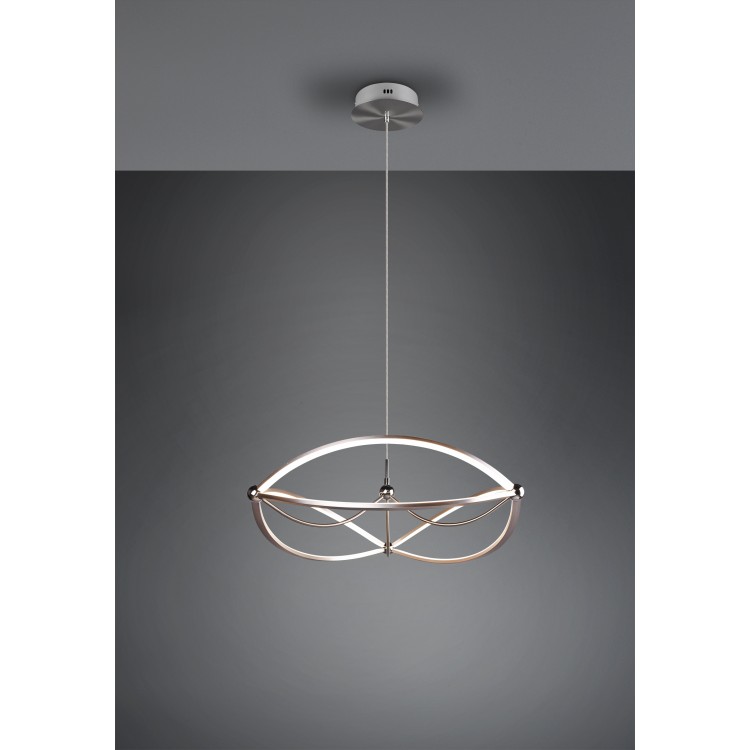 Κρεμαστό Φωτιστικό Trio Lighting της συλλογής CHARIVARI Νίκελ ματ