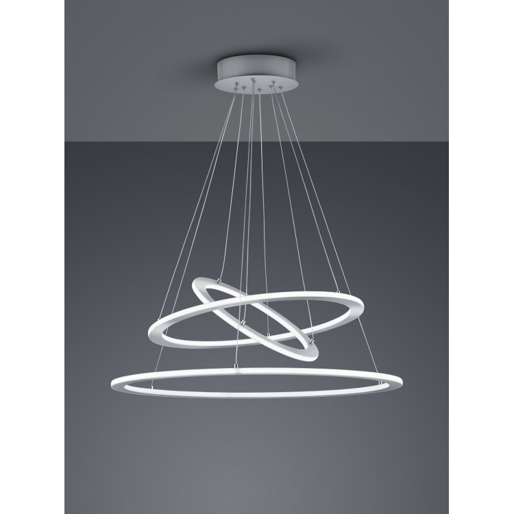 Κρεμαστό Φωτιστικό Trio Lighting της συλλογής DURBAN Νίκελ ματ