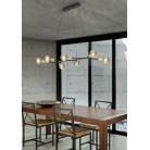 Κρεμαστό Φωτιστικό Trio Lighting Cross Μαύρο Ματ με Χρυσό Ματ 