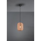 Runa Κρεμαστό Φωτιστικό TRIO LIGHTING 303000132 από μέταλλο σε μαύρο χρώμα και σχοινί sisal natural
