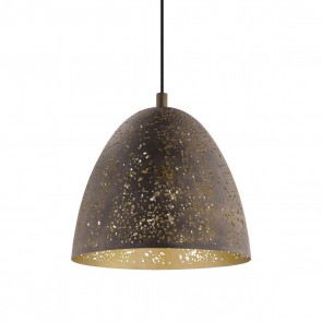 Safi Μεταλλικό Φωτιστικό Οροφής Ø27cm- Καφέ/Χρυσό