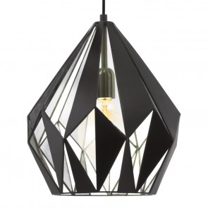 Carlton 1 Κρεμαστό Μεταλλικό Φωτιστικό Διάτρητο - Μαύρο, Ασημί