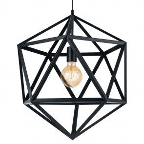 Embleton Κρεμαστό Μεταλλικό Φωτιστικό Γεωμετρικό Σχήμα - Μαύρο