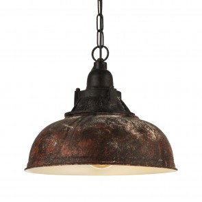 Grantham 1 Κρεμαστό Μεταλλικό Vintage Φωτιστικό  - Καφέ