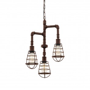 Port Seton Κρεμαστό Πολύφωτο Vintage  Φωτιστικό - Καφέ Αντικέ