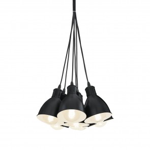 Priddy Κρεμαστό 7Φωτο Μεταλλικό Φωτιστικό 49467 EGLO - Μαύρο, Λευκό