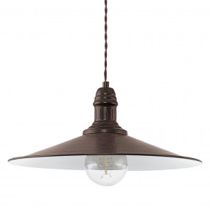 Stockbury Κρεμαστό Μεταλλικό Φωτιστικό Vintage Αντικέ - Καφέ, Μπεζ