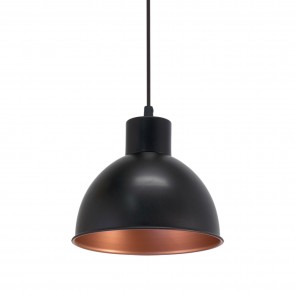 Truro 1 Κρεμαστό Μεταλλικό Φωτιστικό - Μαύρο, Χαλκός