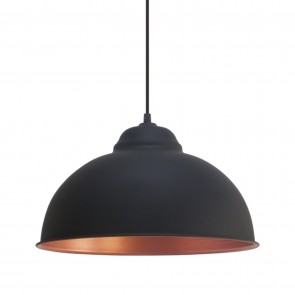 Truro 2 Κρεμαστό Μεταλλικό Φωτιστικό - Μαύρο, Χαλκός