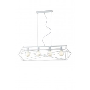 ABRAXAS Κρεμαστό φωτιστικό τετράφωτο ράγα FAN EUROPE  - άσπρο