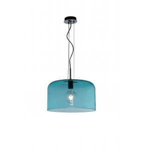 GIBUS Κρεμαστό φωτιστικό από γυαλί FAN EUROPE -I-GIBUS-S30 BLU ανοιχτό μπλε (θαλασσί)  Ø 30 cm