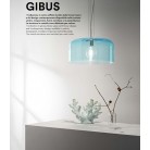 GIBUS Κρεμαστό φωτιστικό από γυαλί FAN EUROPE -I-GIBUS-S30 BLU ανοιχτό μπλε (θαλασσί)  Ø 30 cm