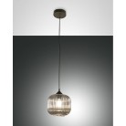 DOCK Κρεμαστό φωτιστικό LA MIA LUCE ( FABAS LUCE ) 3584-40-126 από φυσητό γυαλί - φιμέ, διάφανο γκρι