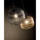 DOCK Κρεμαστό φωτιστικό LA MIA LUCE ( FABAS LUCE ) 3584-40-126 από φυσητό γυαλί - φιμέ, διάφανο γκρι