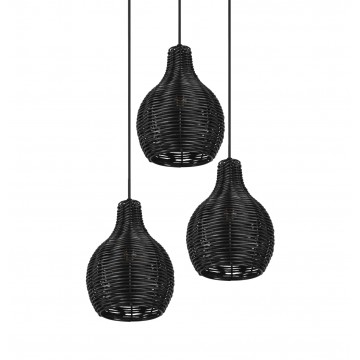 SPROUT Ξύλινο Φωτιστικό Κρεμαστό REALITY LIGHTING R31293302 - Rattan τρίφωτο