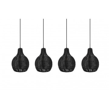 SPROUT Ξύλινο Φωτιστικό ράγα REALITY LIGHTING R31294002 - Rattan μαύρο