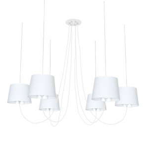 Aeon Πολυέλαιος Λευκά Αμπαζούρ - Λευκά Καλώδια