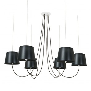 Aeon Πολυέλαιος Μαύρα Αμπαζούρ - Μαύρα Καλώδια